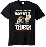 Despicable Me Men's Minions Safety Third Construction Bop Funny Graphic Tee, Black, XX-Large