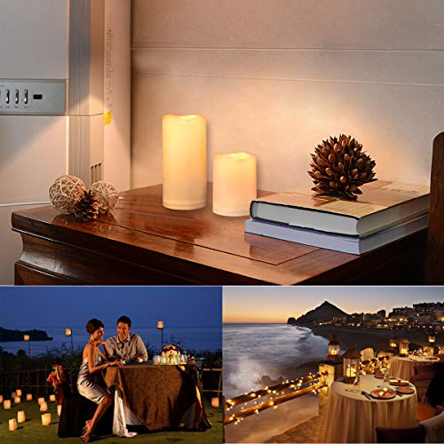 Enido Flameless Candles, Led Candles Outdoor Waterproof Candles(D: 3 Inch X H: 4 Inch 5 Inch 6") Battery Operated Plastic Pack Of 9 Pillar thumb #2