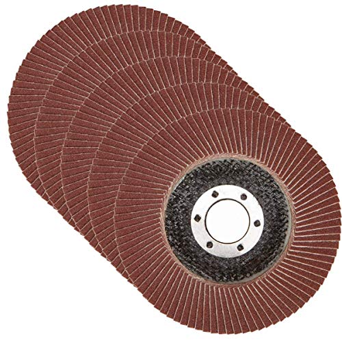 Katzco Grinding Wheels - Flap Grinding Wheels for Angle Grinder - 5 Piece Ideal Grinding, Polishing, Rust Removing, 4 Inch Aluminum Oxide - 240 Grit