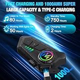 FEYA Motorcycle Helmet Speakers - Super Long Battery Life, Motorbike Headset Single Use Headset with Soft/Hard Mic,IPX6 Automatic Answer/Music Control/Intelligent Noise/Wake up Siri - Image 4