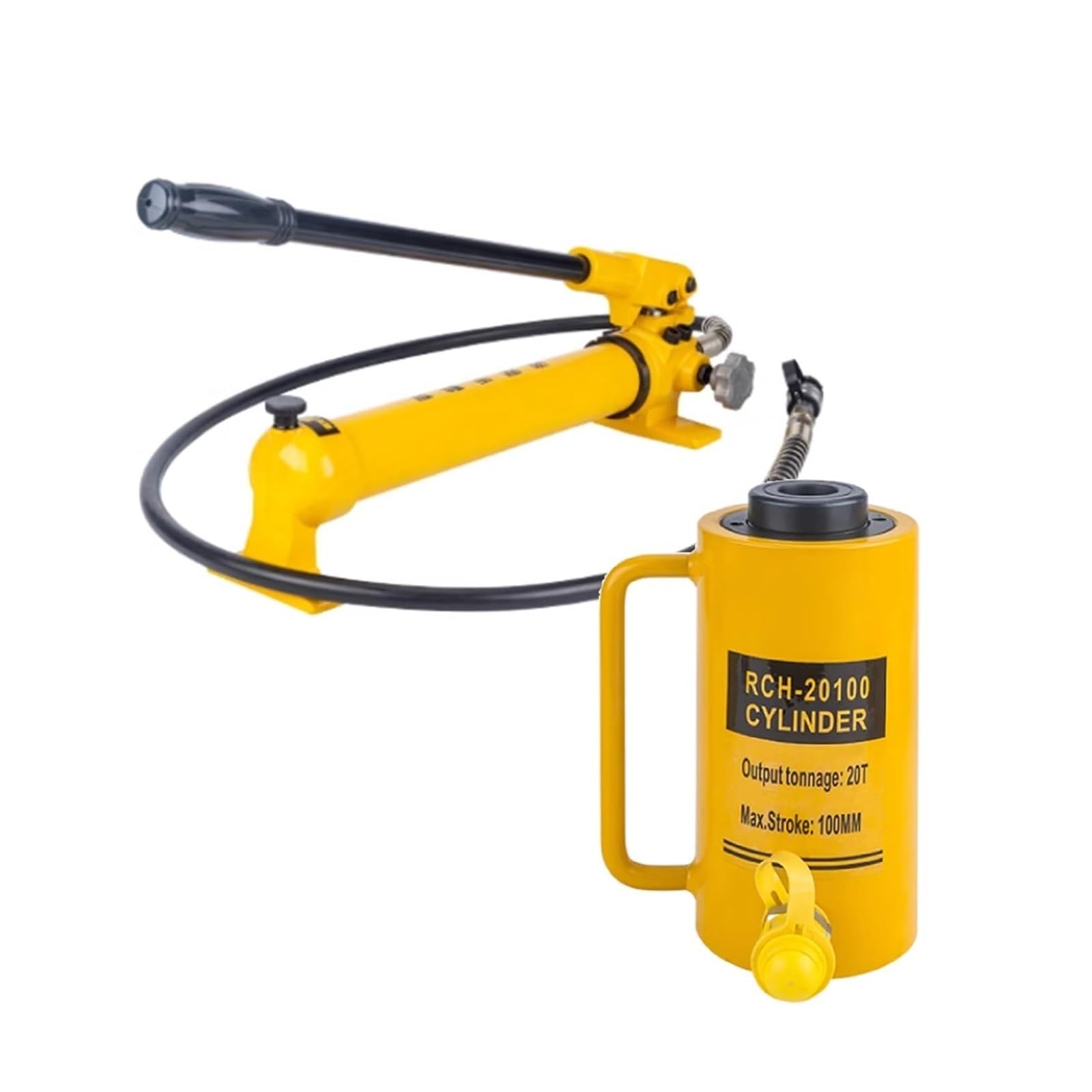 Podnośnik hydrauliczny z pompką ręczną, pusty siłownik hydrauliczny jednostronnego działania, funkcja pchania i ciągnięcia, długość skoku 10 cm