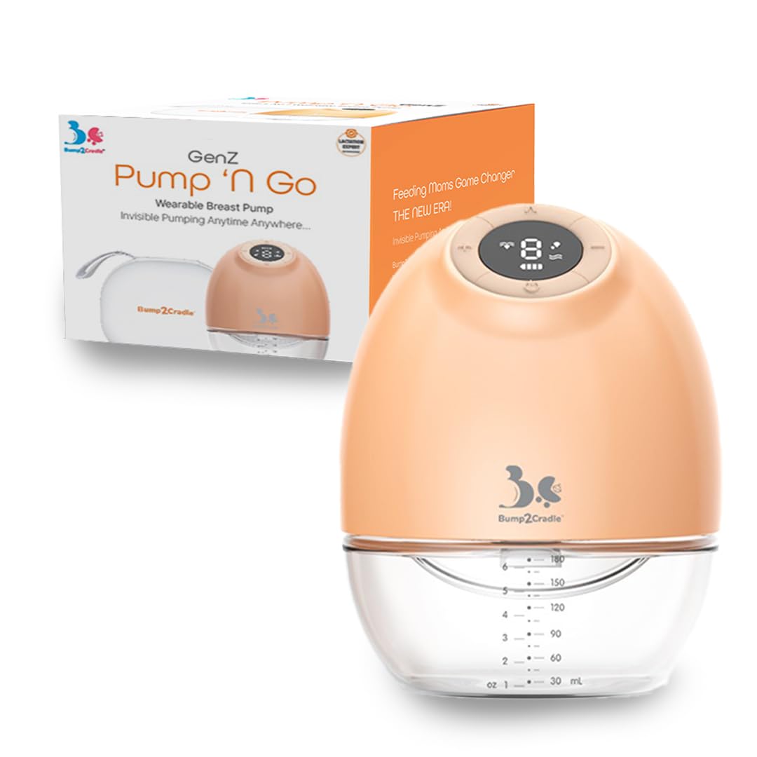 Bump2Cradle | ISO 9001:2015 Certified| No 1 Brand by Doctors and Lactation Experts |Automatic Nipple Corrector Patented Technology -Pump N Go Pro|Model: (B2C 117/Pro) Electric Breast Pump|Soft Cushion|17, 19,21 & 25 mm flanges |3 Modes & 9 Suction Levels|Usb Charging & Cordless Quiet 1 Yr Warranty | Storage bottle with Cap | Free lactation consultation | premium Carry Case Pack of 1