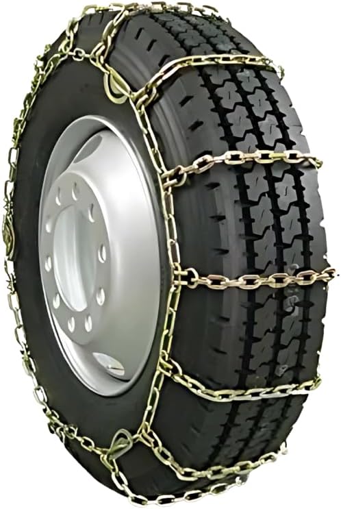 24.5" Snow Tire Chains for Semi Trucks – Heavy Duty (Set of 4 Pcs) Twist Link – Emergency Traction Wheel Chains for Commercial Truck Tires 285/75R24.5, 11R24.5