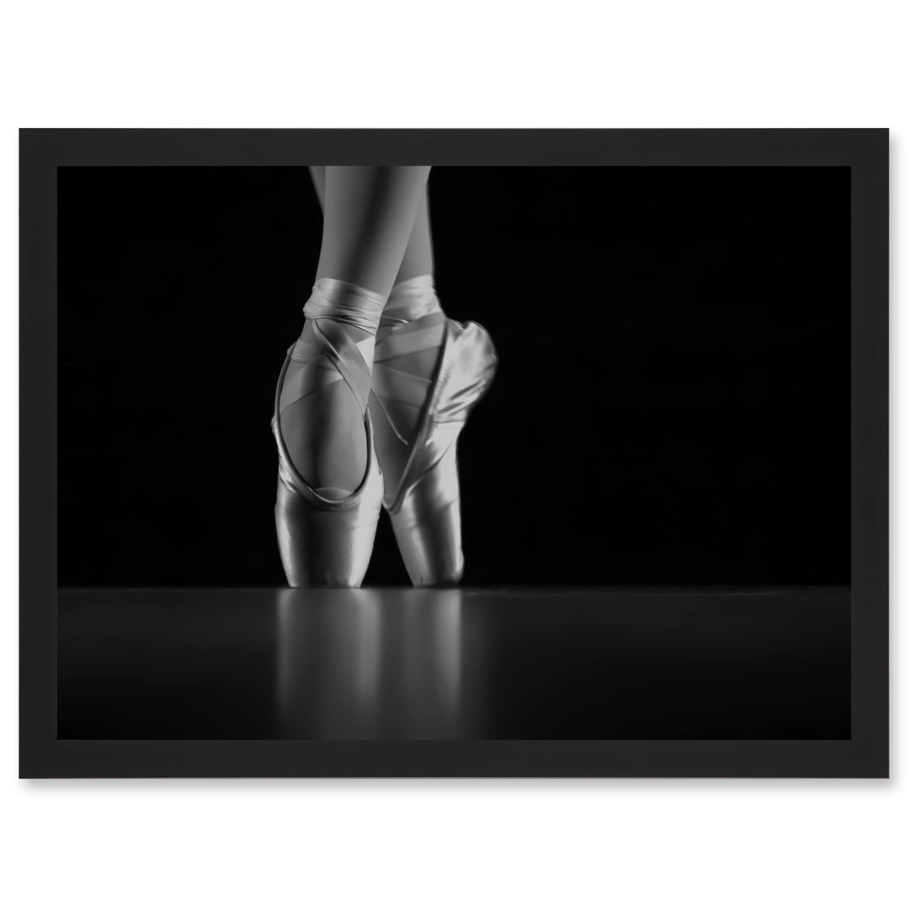 Artery8 Ballerina Ballet Shoes A4 Artwork Framed Wall Art Print