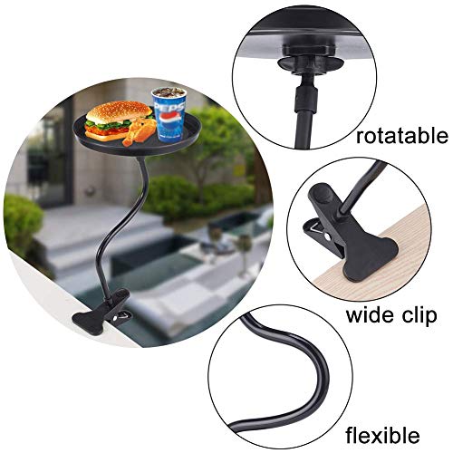Jscarlife Car Food Tray Holder, Adjustable Car Snack Tray 360-Degree Swivel Dining Table Clip Type Storage Tray #TOP2