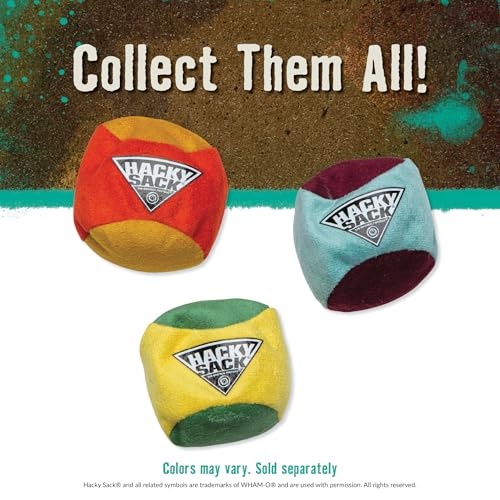 Image of The Original Hacky Sack Footbag Core 70s, 80's Toys - Material Bag - Hacky Ball, Foot Bag Kick Sack, Indoor and Outdoor Toys for Kids and Adults - Hacking a Sack, Kids Toys, Ages 8+
