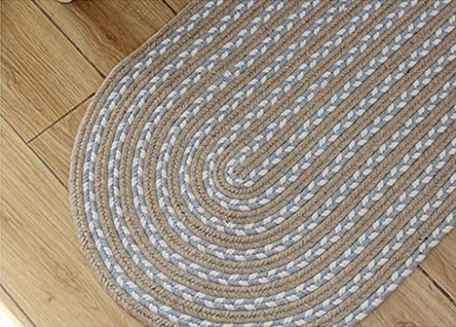 Manta de la cabecera del dormitorio MU y alfombras tejidas a mano de lino circulares