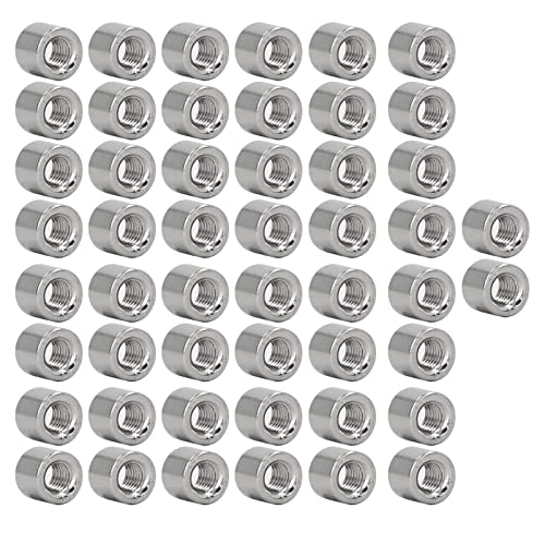 Respicefinem 50Pcs High Quality Round Coupling Nut Kit Female Threaded M6 Connector Nut Made of 304 Stainless Steel for Home Outdoor Use Suitable for Home Decoration Machinery