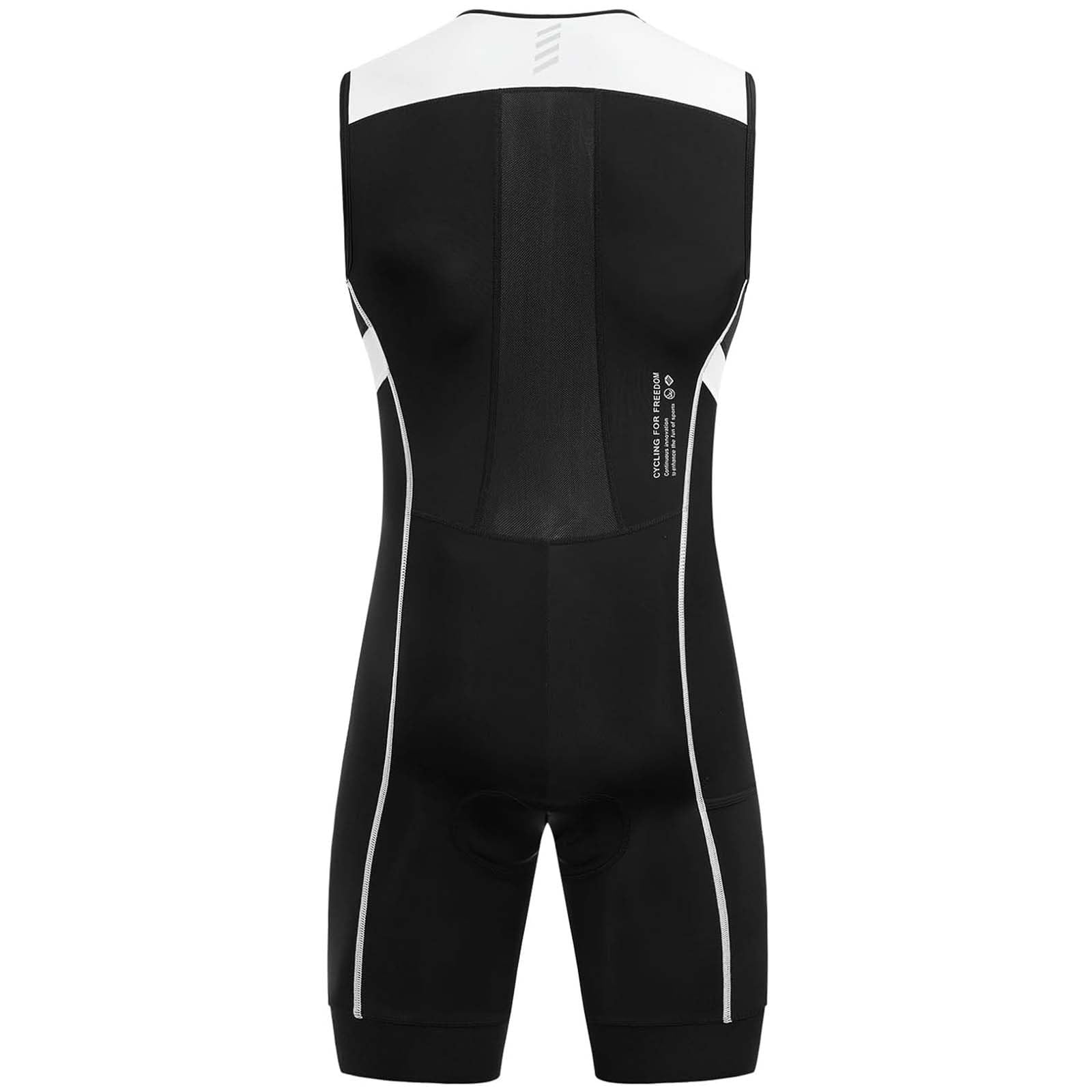 Santic Tuta da triathlon da uomo, imbottita, monopezzo, senza maniche, per corsa, ciclismo, nuoto, corsa