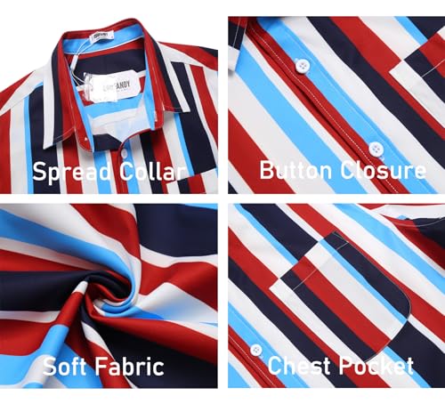 Image of COOFANDY Mens Short Sleeve Casual Button Down Shirts Summer Untucked Dress Shirts with Pocket