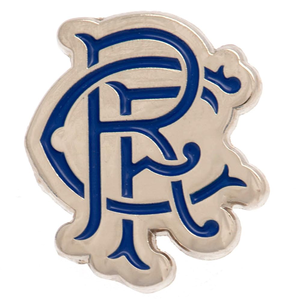 Official Rangers FC blue coloured scroll crest pin badge