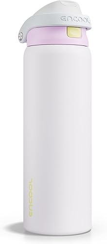 Miniatura 59 de ENCOOL - Botella aislante para agua, acero inoxidable con pajilla, mantiene el frío, tapa abatible de un solo toque, sin Bisfenol A, a prueba de