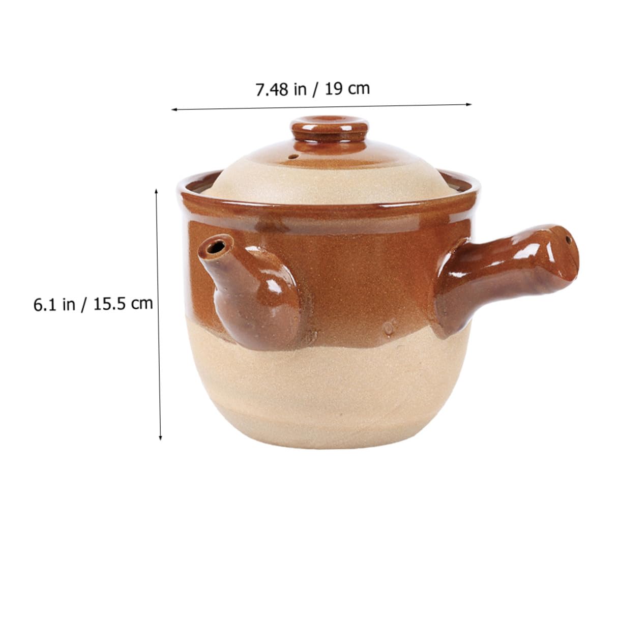 TOYANDONA Olla Pequeña de Barro China para Cocinar 3l, Adecuado para Hervir Medicina y Guisar Cacerola Picante, Utensilio de Cocina para Sopa y Superficie de Puente