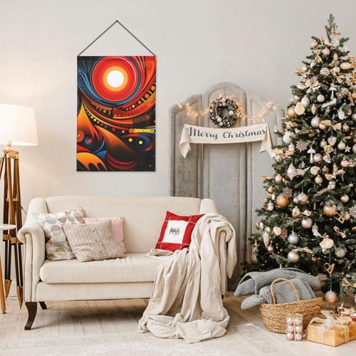 Drapeau de jardin abstrait soleil 71x101 cm double face pour décoration extérieure - 7