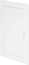 Awenta 150 x 250mm Plastic Door Access Panel White Opening Flap Cover Plate Door Latch Concealed Hinge Removable Door Smooth Surface to Paint