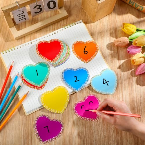 Image of 108 Pcs Confetti Paper Heart Cutout for Bulletin Board 3.5 inch Classroom Decor