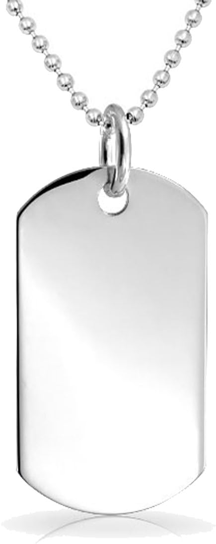 Free Engraving - Stainless Steel Dog Tag with 24" Bead Chain
