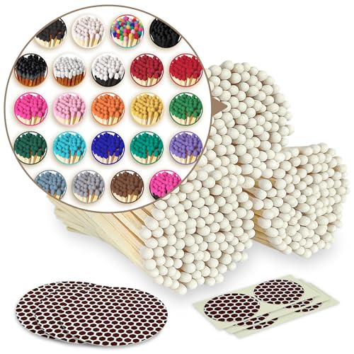 4" Matches + Striker Stickers Included | 300 Matchsticks in Colors of Your Choice | Stylish & Modern Decorative Safety Matches for Unique Gifts, Home Decor & Candle Accessories by Thankful Greetings