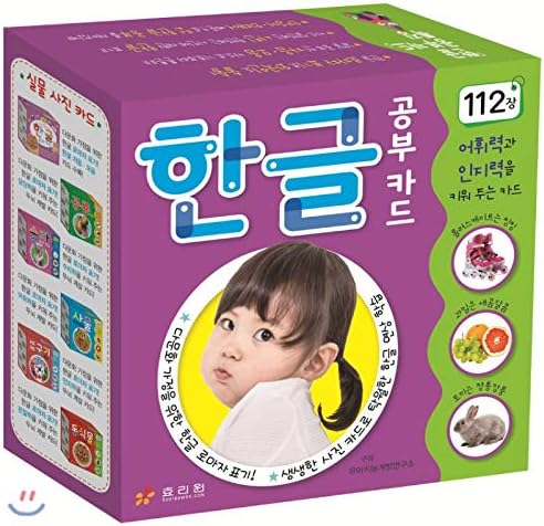 Korean Alphabet 112 Cards HANGUL Study Flash Cards Vocabulary Picture Book