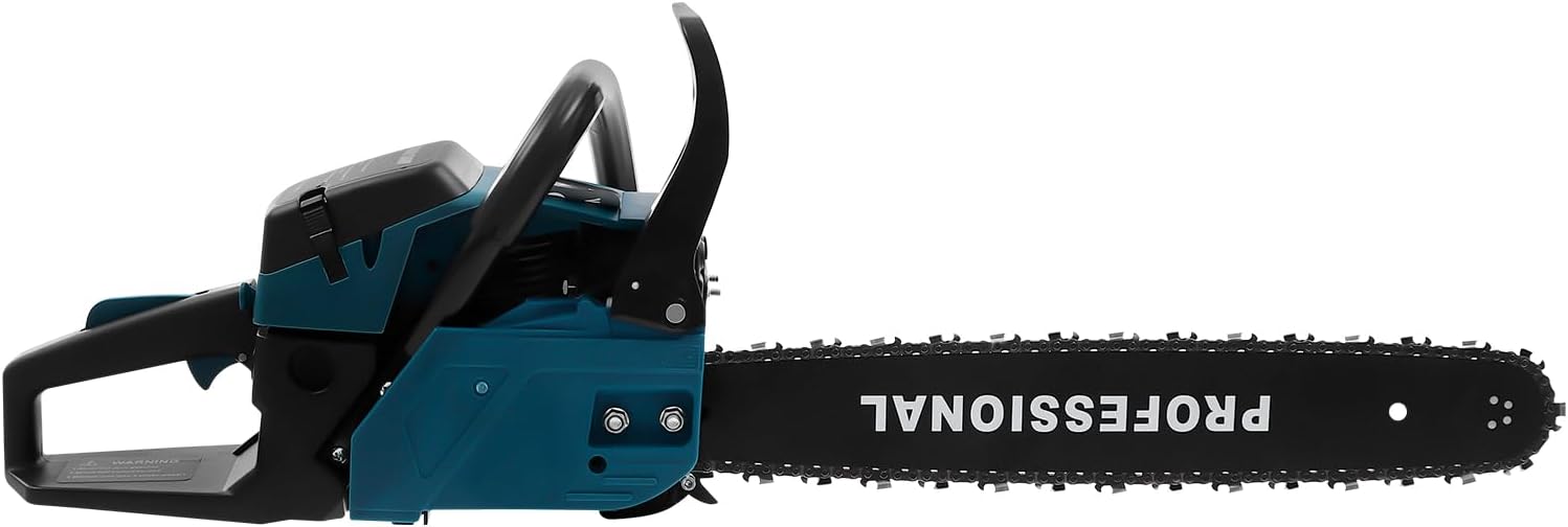 58cc 3.1HP Gas Chainsaw, 20 inch Gas Powered Chainsaw, 2-Cycle Power Chain Saw, Portable Cordless Petrol Chainsaws for Trees Wood Cutting (Green)