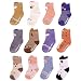 Baby Toddler Boys Girls Crew Socks, Kids Anti Slip Cartoon Animal 6 Pairs Cotton Stockings (2-4 Years)