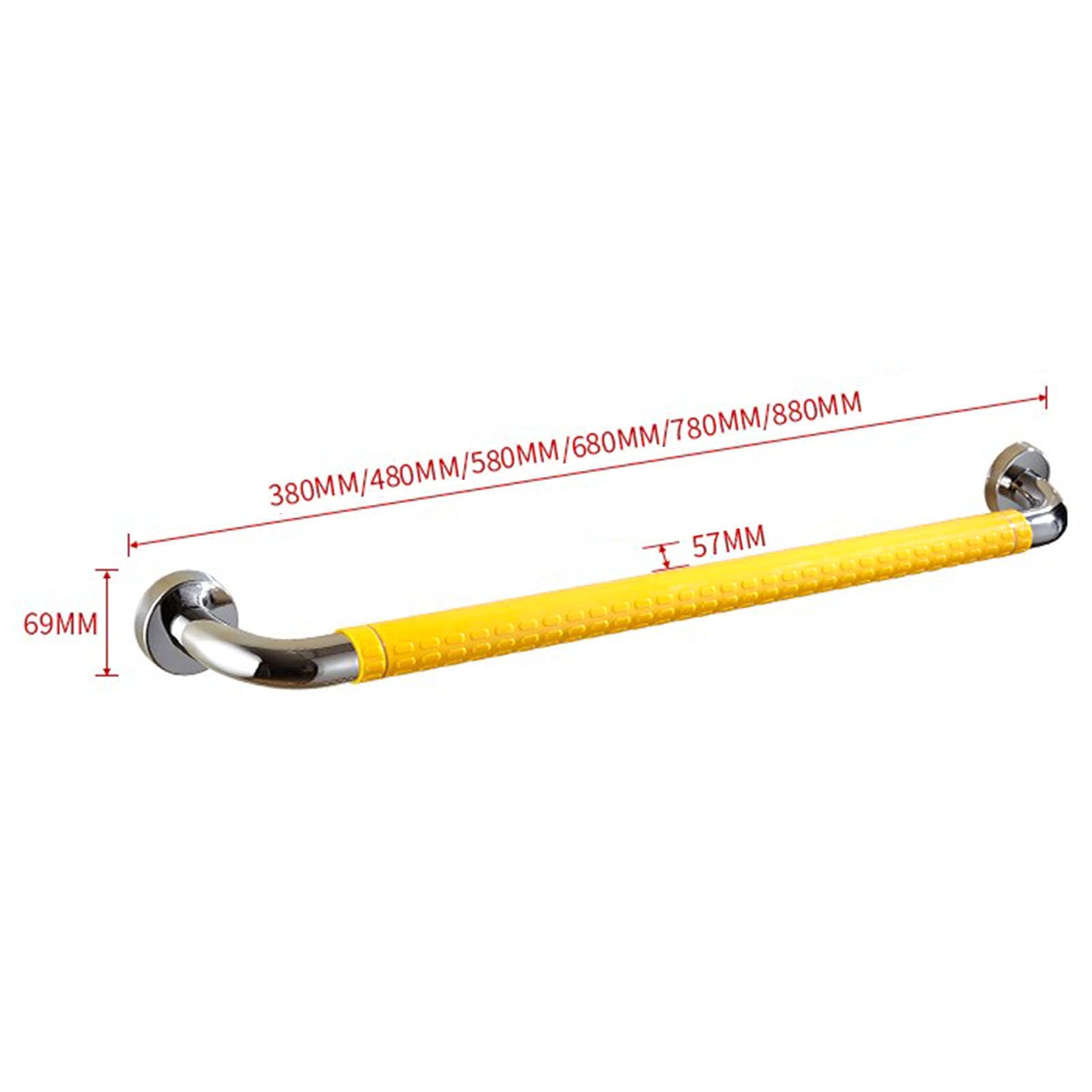 Reposabrazos, Pasamanos de Acero Inoxidable para el Hogar, Ancianos, Discapacitados, Baño, Baño, Bañera, Barandillas, Barras de Agarredeslizantes, Funda de Nailon en Negrita/88 cm