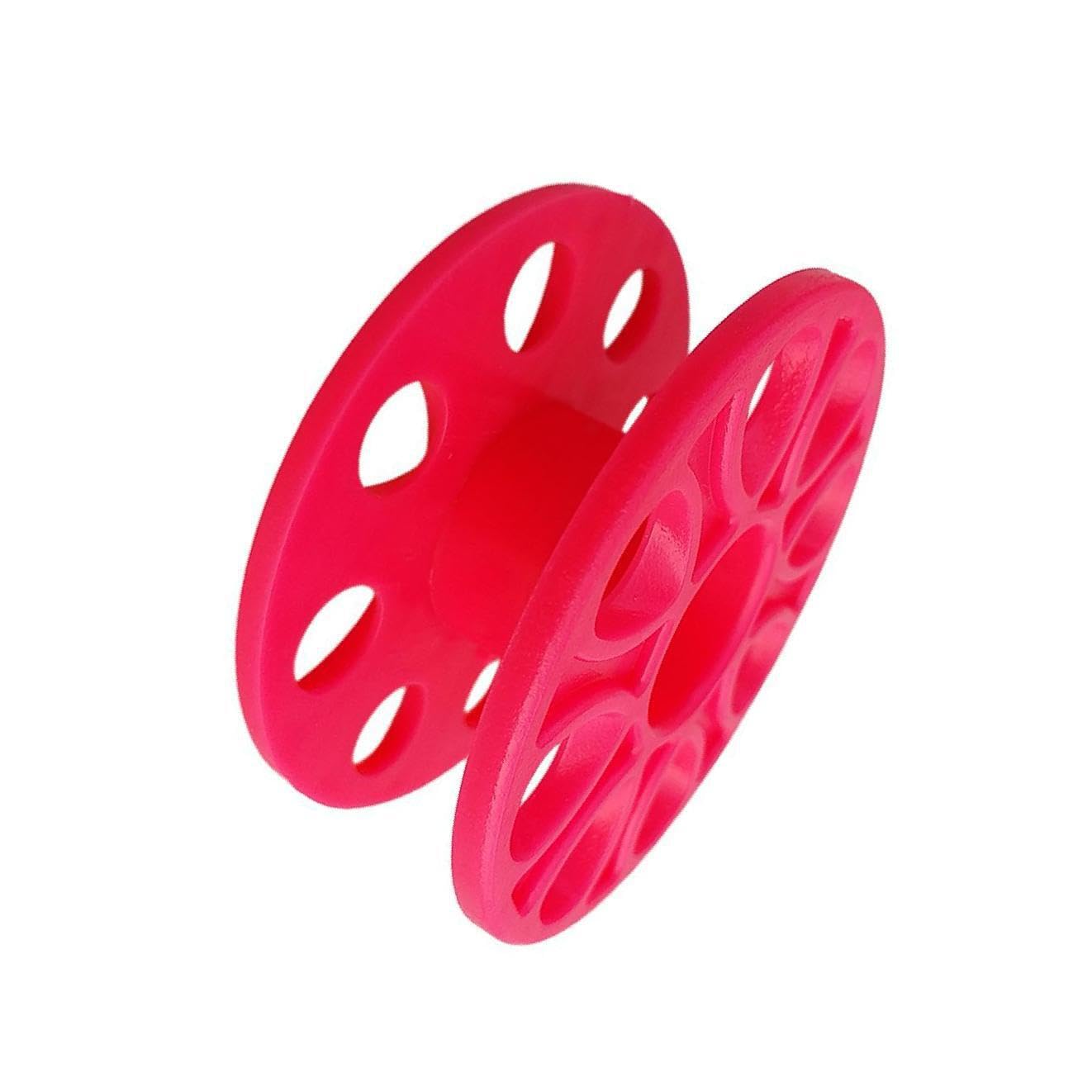 Udpoiuyt Rose Red Plastic Wire Reel, Diving Finger Spool Reel, With Hanging Attachment, Multicolor(Rose Red)