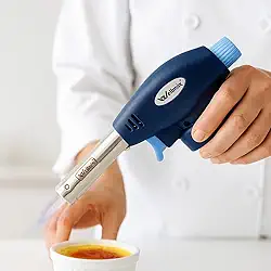 Maçarico Culinário Profissional com Acendedor Automático, Recarregável e Controle de Chama - Para Cozinha e Confeitaria
