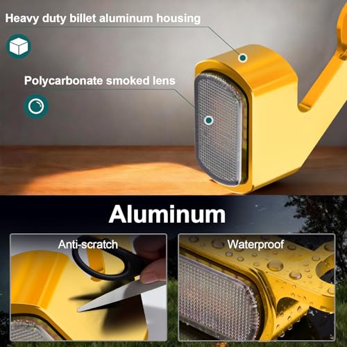 Image of MoKitDora LED Turn Signals Front Mini Blinkers Running Light for 2009-2017 Harley Touring Street Road Electra Glide King 2015-2024 Softail Breakout Deluxe Fat Boy Street Bob, Golden Housing