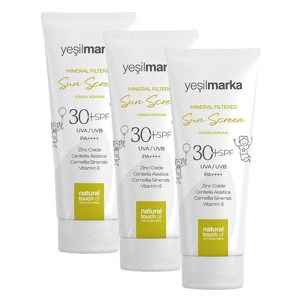 Yeşilmarka Mineral Filtered Sun Screen 30 SPF Güneş Koruyucu Krem (3 paketi)