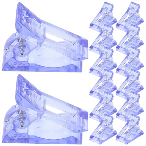 20 clips azules para uñas extensión manicura