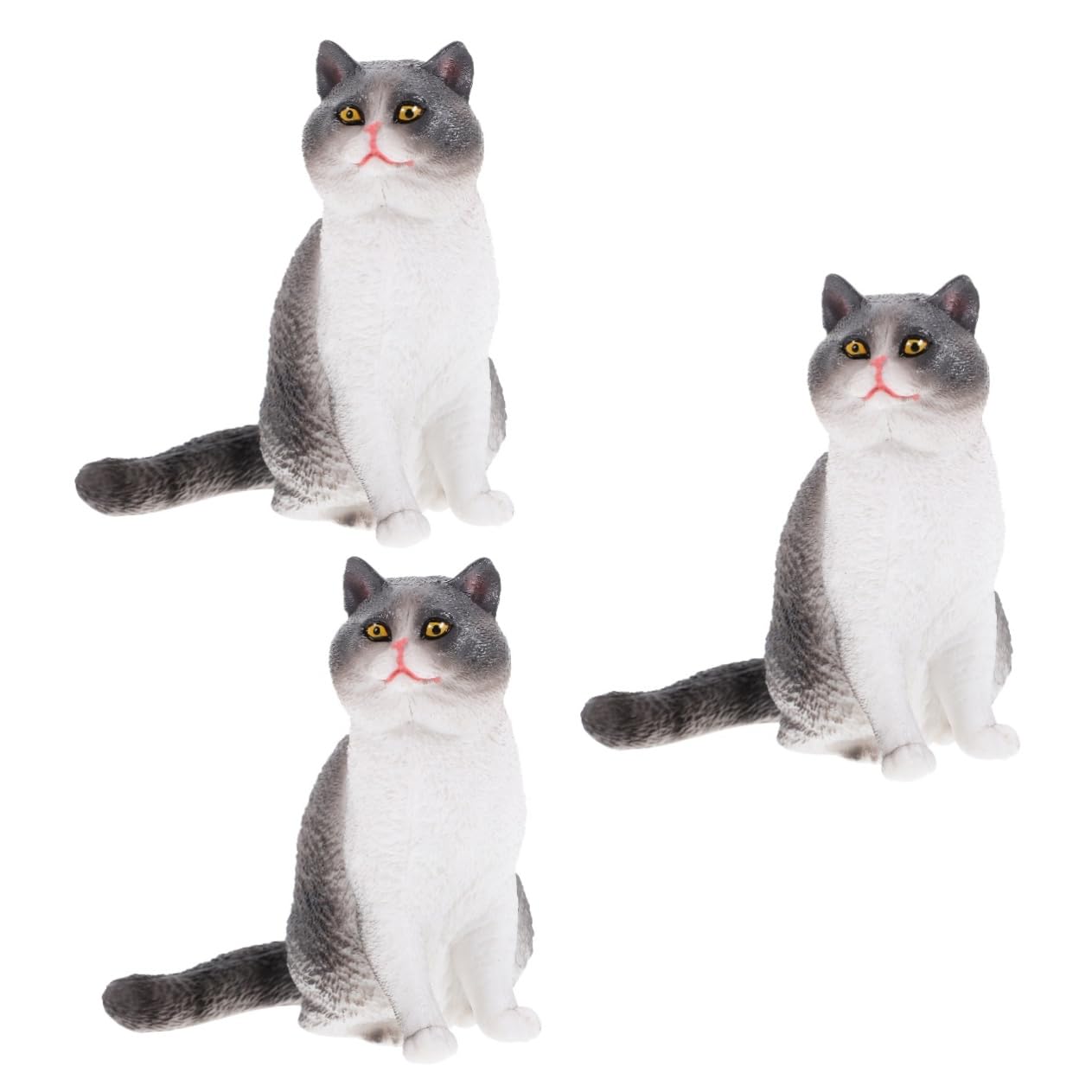 BESPORTBLE 3pezzi Statua Decorativa Di Gatto Plastica Scultura Elegante Per Giardino Cortile e Patio Statuetta Simpatica Per Decorare Spazi Esterni e Interni Per Giardino Prato e Libreria