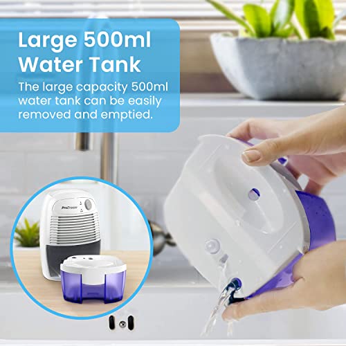 Pro Breeze Dehumidifier 500ml Compact and Portable Mini Air Dehumidifier for Damp, Mould, Moisture in Home, Kitchen, Bedroom, Caravan, Office, Garage, Bathroom, Basement - Image 6