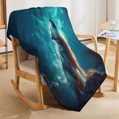Manta de franela de lobo para sofá tardes de películas y lectura en el salón 5