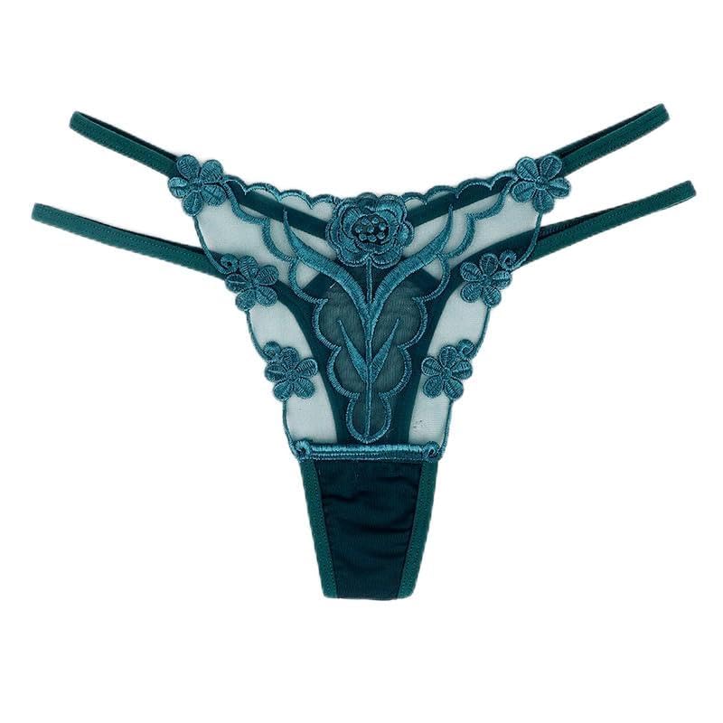 fiha Women’s Lace Thong Panty – Sheer Floral Embroidery, Strappy Low-Rise Sexy Lingerie-picture-23