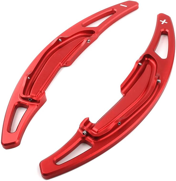HIBEYO 2PCS Steering Wheel Paddle Shifter Extension Covers for BMW F12 M2 M3 M4 M5 X5M X6M F87 F85 F86 F80 F82 F83 F10 M6 Car Accessories Sports Paddle Shift Red