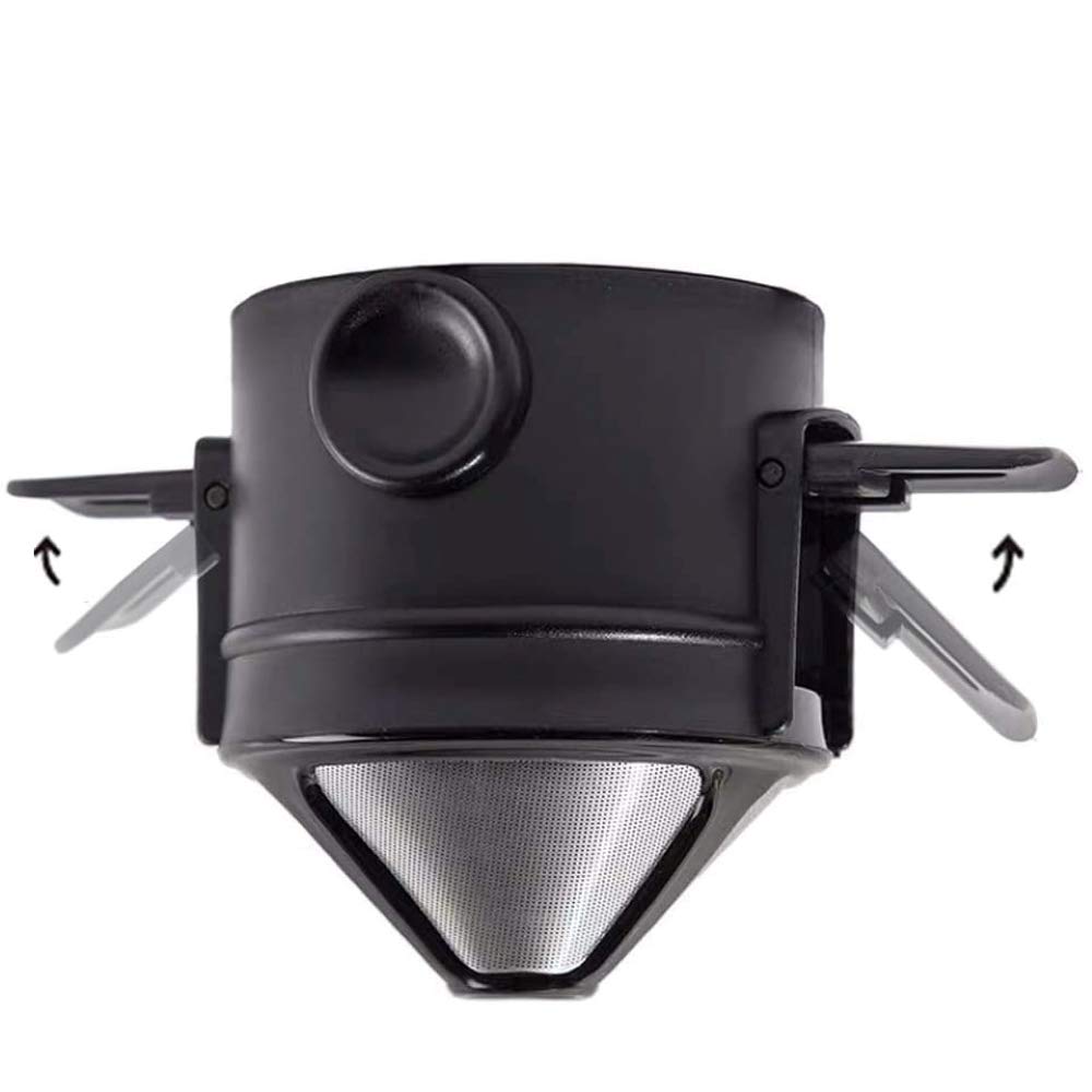 Pour Over Coffee Filter, Portable Pour Over Coffee Maker for Travel Camping, Portable Stainless Steel Paperless and Reusable Drip Coffee Filter Cone, Coffee Maker Filter for 1-2 Cup