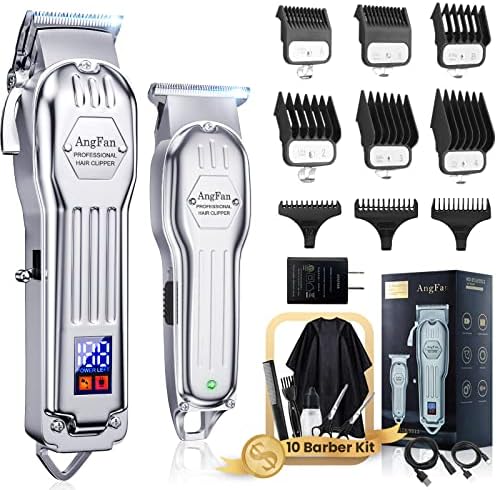Hair Clippers for Men with Charger T-Blade Hair Beard Trimmer Kit Professional Clippers for Hair Cutting Kit with Led Display Cordless Clippers for Men Women Kids Barber Grooming Kit for Household