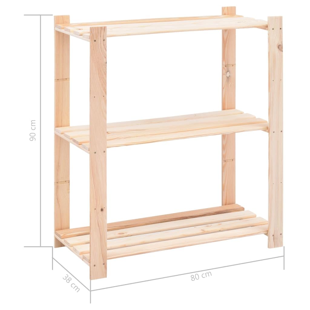 Générique Étagères de Rangement à 3 Niveaux 5 pcs 80x38x90 cm Pin 150 kg,Entreprise & Industrie,Stockage Industriel,Étagères industrielles,3051119