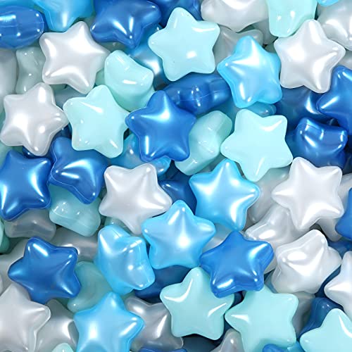 Heopeis Star Ball Pit Balls for Ball Pit - 100pcs Soft Plastic Balls BPA Free Non-Toxic Crush Proof Ocean Ball for 1 2 3 4 5Years Toddlers Baby Kids Birthday Pool Tent Party