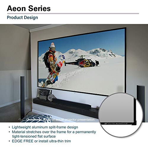 Image of Elite Screens Aeon Series 120-Inch 16:9 Edge Free 8K / 4K Ultra HD Fixed Frame Projector Screen, CineGrey Matte Grey for Standard /Short /Ultra Short Throw Projectors, Home Theater & Office Use-AR120H2