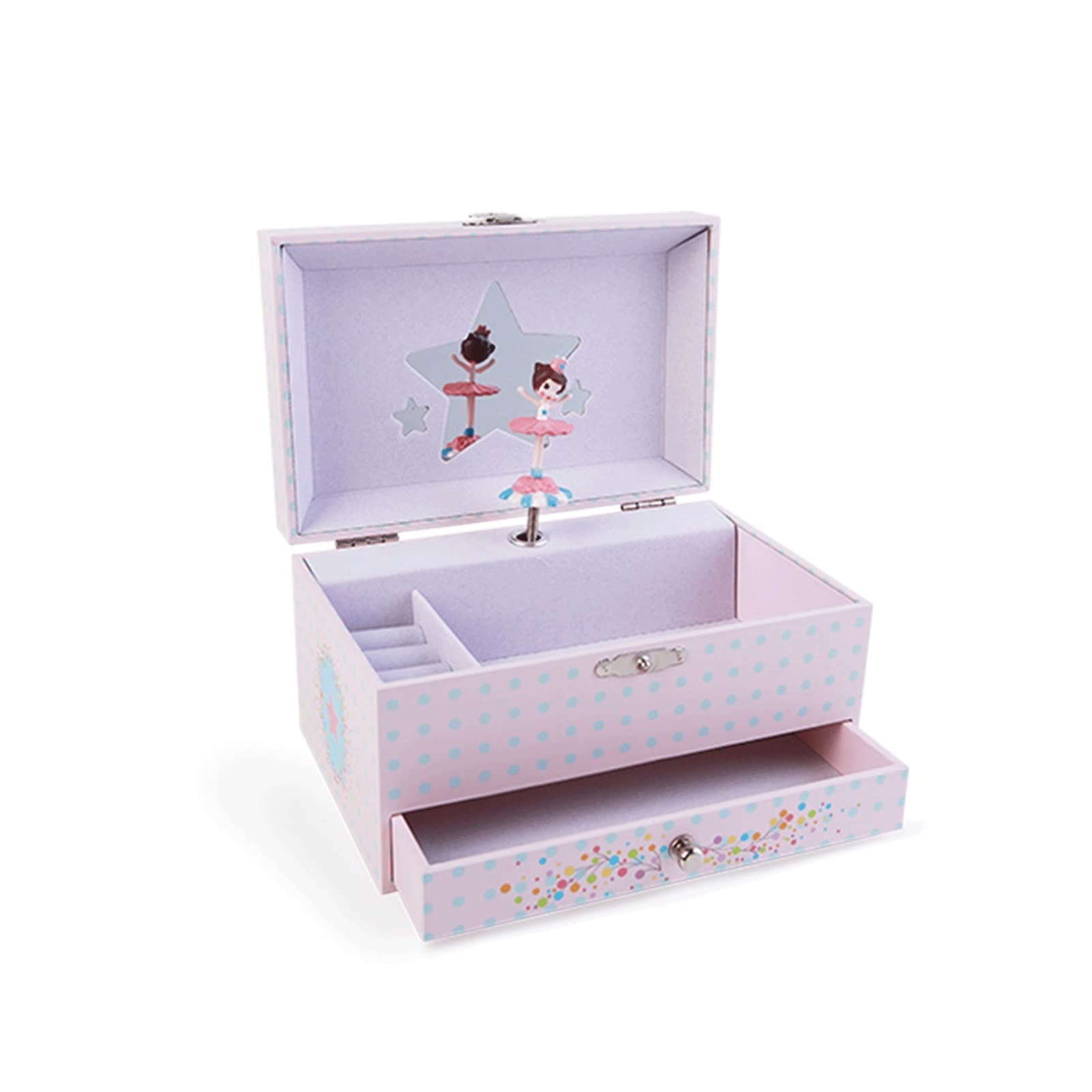 SISWIM Cajas de música Niña Chica Joyería Almacenamiento Música Caja de Música Doble Caja Multifunción Música Caja de Música Rotating Baile Ballet Ladies Regalos Cajas de música para niñas