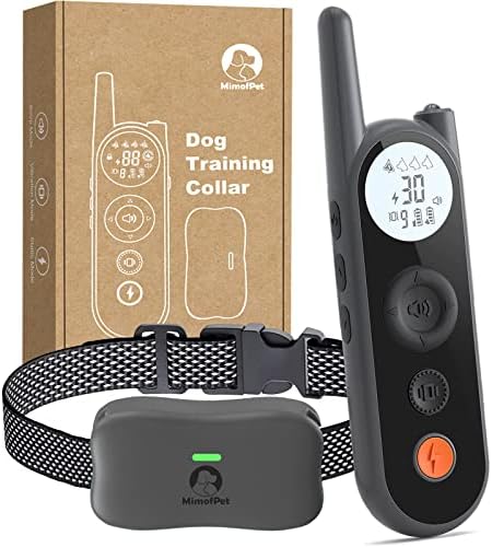 Dog Training Collar with Remote,3/4 Mile Range Dog Shock Collar,Waterproof and Rechargeable with Beep, Vibration, Safe Shock, Light and Keypad Lock Mode for Large Medium Small Dogs (X1 Grey)