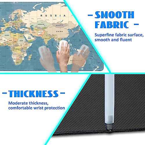 Long tapis de souris bleu pour clavier de bureau et maison