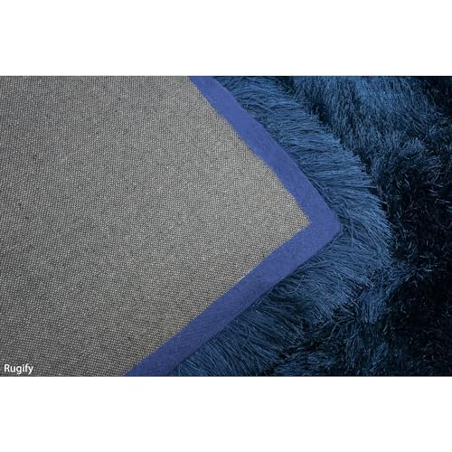 Image of Tauhid Carpet Handmade Super Soft Shag Carpet Rug Microfiber Area Carpet Rug for Living Room, Bedroom, Home Decor 3 x 5 Color Blue.
