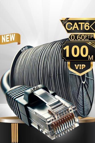 MN6 M108XF internet kablosu 100 metre/FTP 0,60mm-23AWG/Cat6 İki Kat Korumalı/internet bağlantı kablosu 100 Metre/iç Dış Mekan/ISO 9001 Ve 2012 Certified High Pro Cable (Metre 100) (ölçü, Metre, 100)