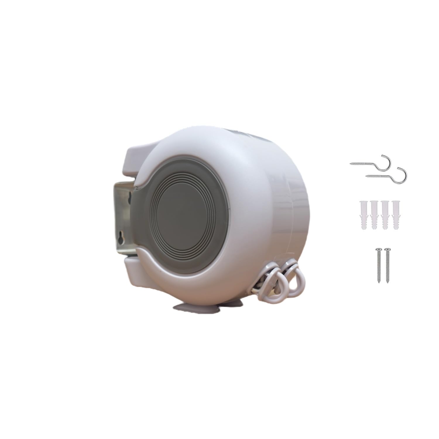 Maxland Grey 30 Metre Retractable Reel Clothes Lines Washing Line With Twin Cable Wall Mounted Heavy Duty Clothes Dryer |White 30M, 2 X 15M Lines Of Drying Space