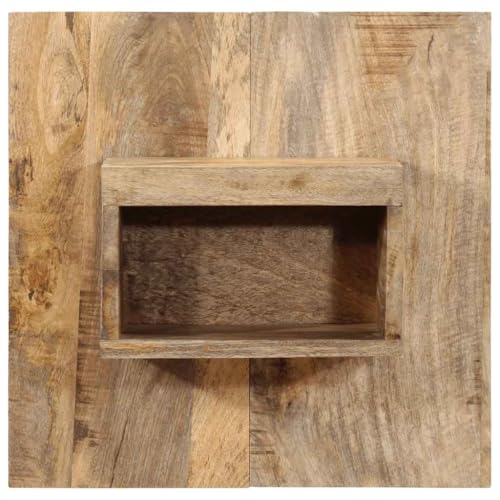 Generico Mesita de noche 50 x 27 x 50 cm de madera maciza en bruto de mango, mesitas de noche, 4017521