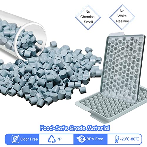 Miaowoof Mini Ice Cube Trays, 0.6in Small Maker for Freezer Easy Release, 104x4 PCS Ball Mold with Bin & Scoop, Tiny Tray Crushed Chilling Drinks Coffee Juice Cocktail - Image 4