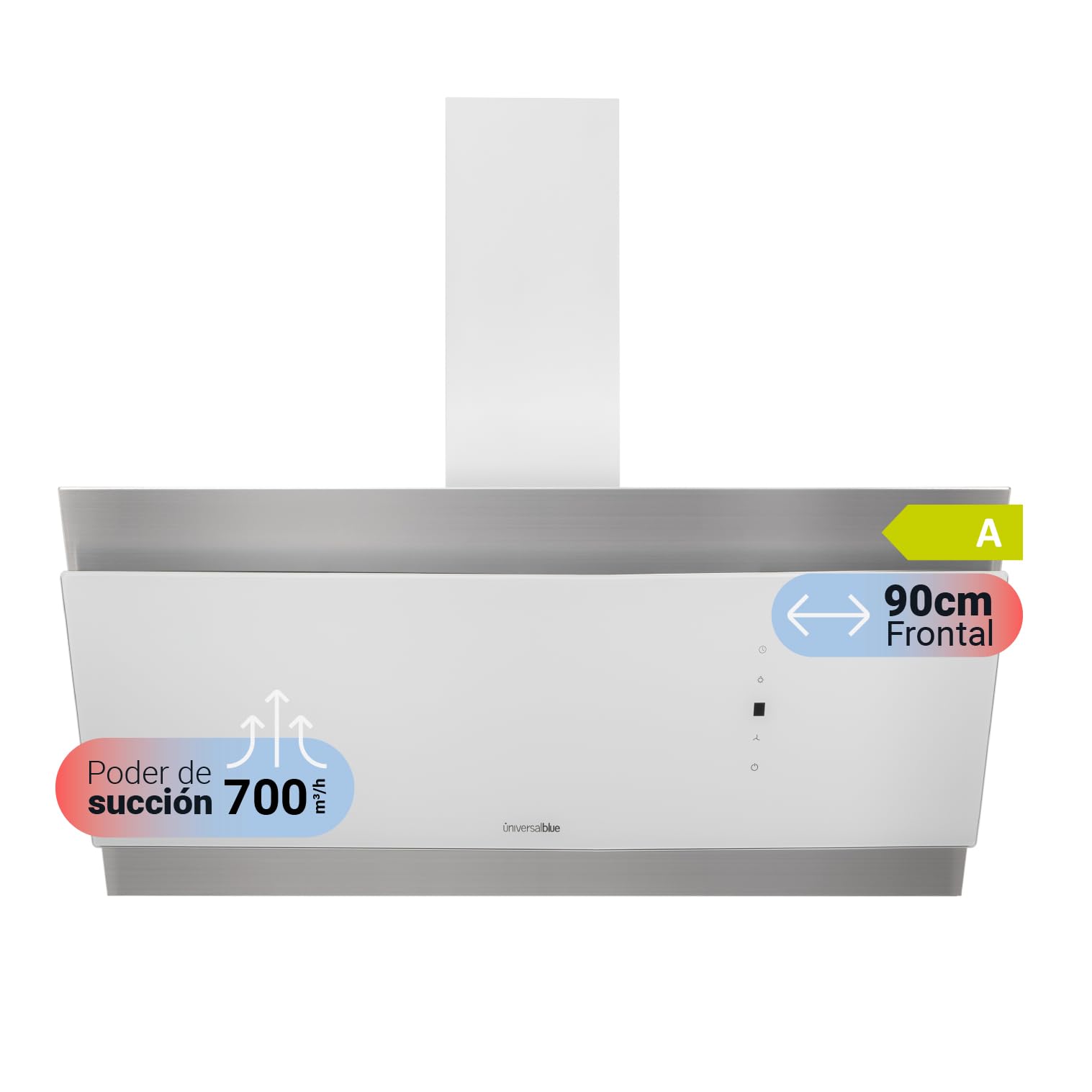 UNIVERSALBLUE Campana Extractora Cristal Negra 90cm | Extractor Humos y Aire Eléctrico para Cocina | Control Táctil | Ruido Reducido | Filtros de Carbono | Fácil Limpieza | Luz LED | Clase C — view 11